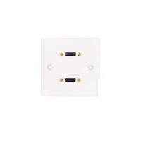 Dual HDMI Wallplate/Faceplate with 15cm Stub Cable