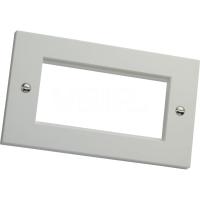 Excel White Double Gang Flat Plate without Blanks (100-714)