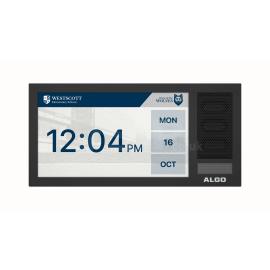 Algo 8410 3-in-1 PoE++ IP Display Speaker with LCD screen and LED flashers.