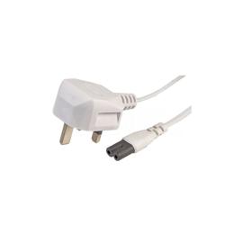 UK C7 Power Cable White - 1m 