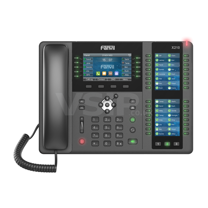 Fanvil X210-V2 High-end Enterprise IP Phone With Three Screens and 96 BLF Keys, Bluetooth