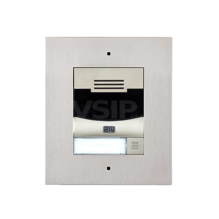 2N IP Solo with Camera Flush Mount - Brushed Nickel (inc frame - requires 9155017)