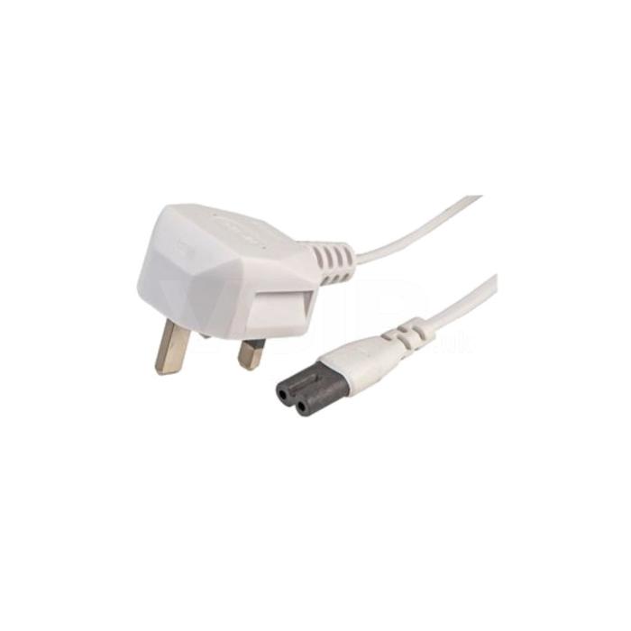 UK C7 Power Cable White - 1m 